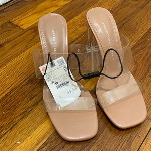 zara basic collection clear heels